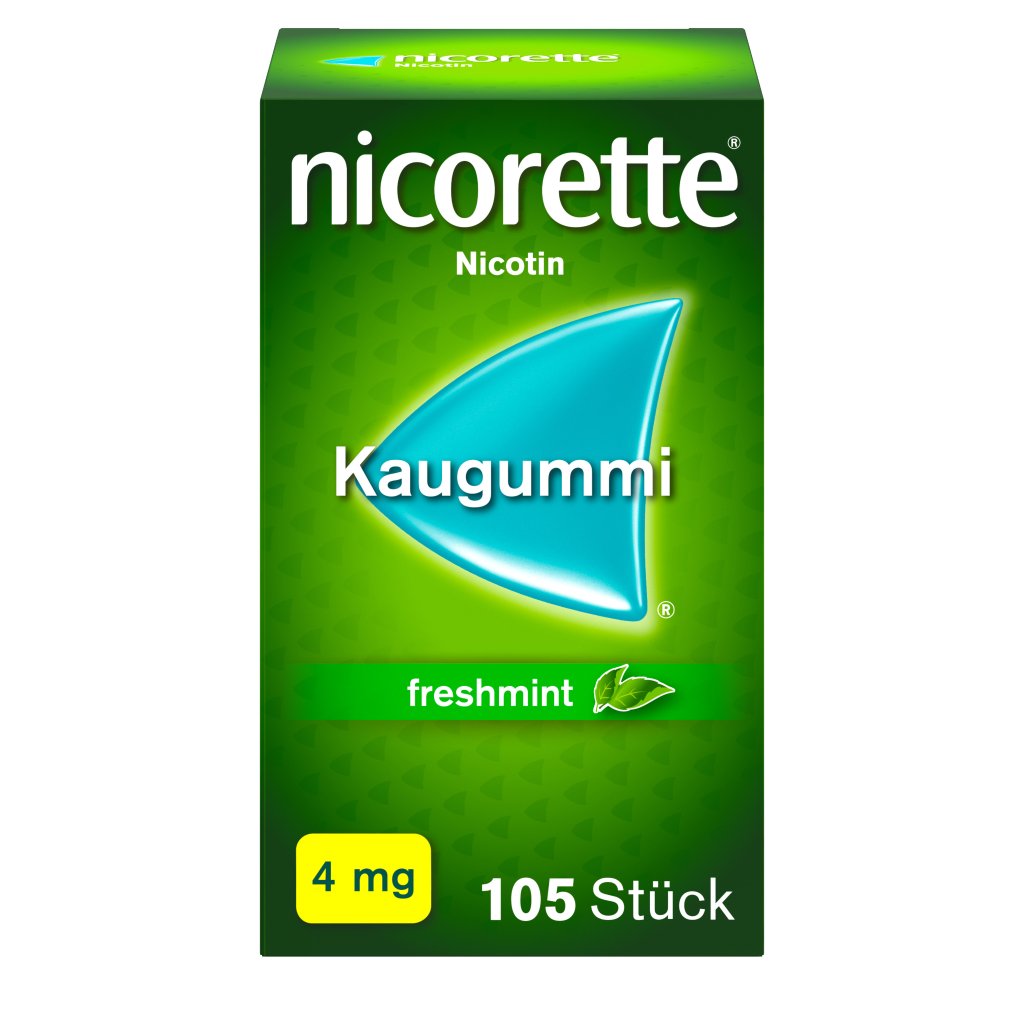 nicorette® Kaugummi freshmint, 4 mg Nikotin, 105 Stück