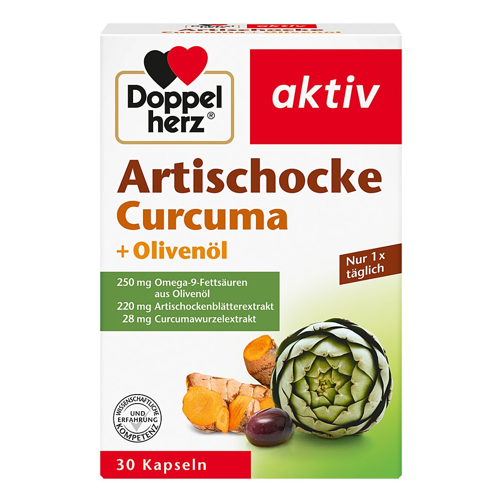 DOPPELHERZ Artischocke+Olivenöl+Curcuma Kapseln