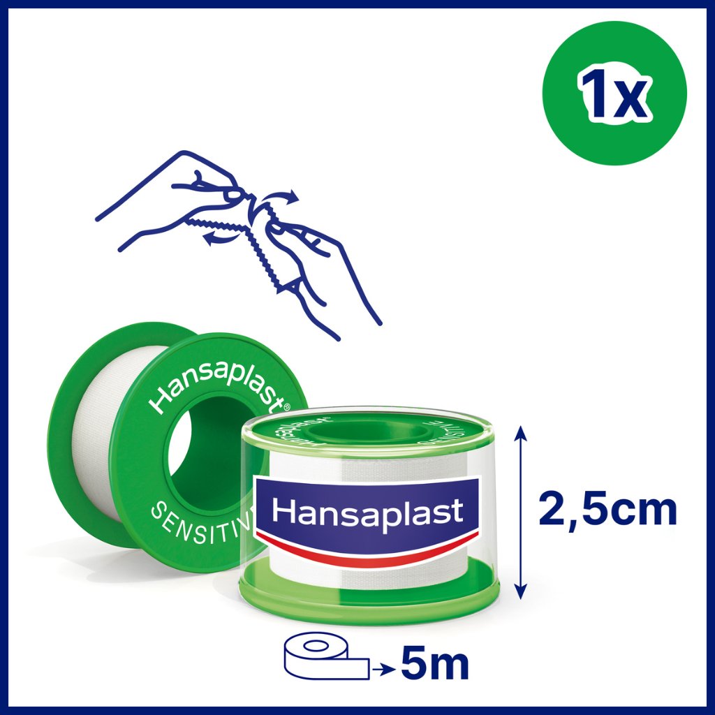 HANSAPLAST Fixierpfl.Sensitive 2,5 cmx5 m