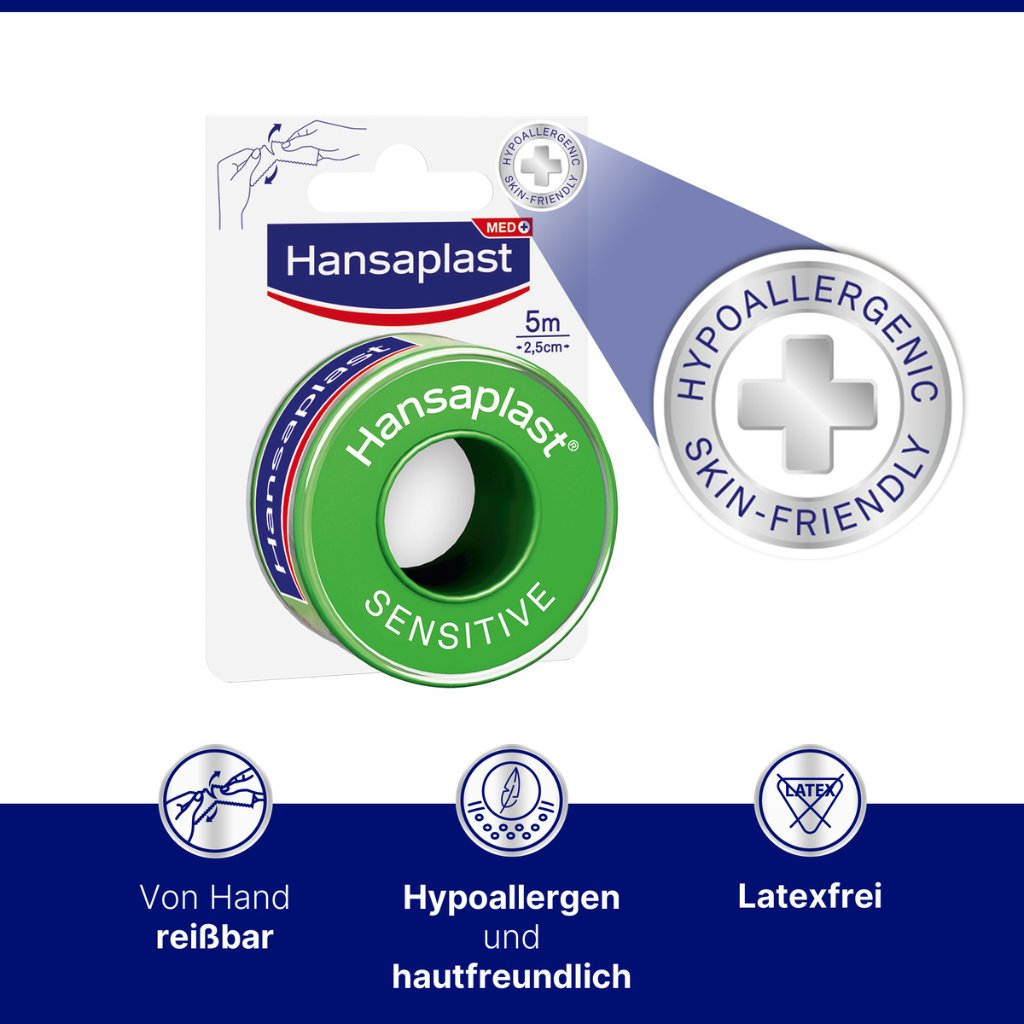 HANSAPLAST Fixierpfl.Sensitive 2,5 cmx5 m