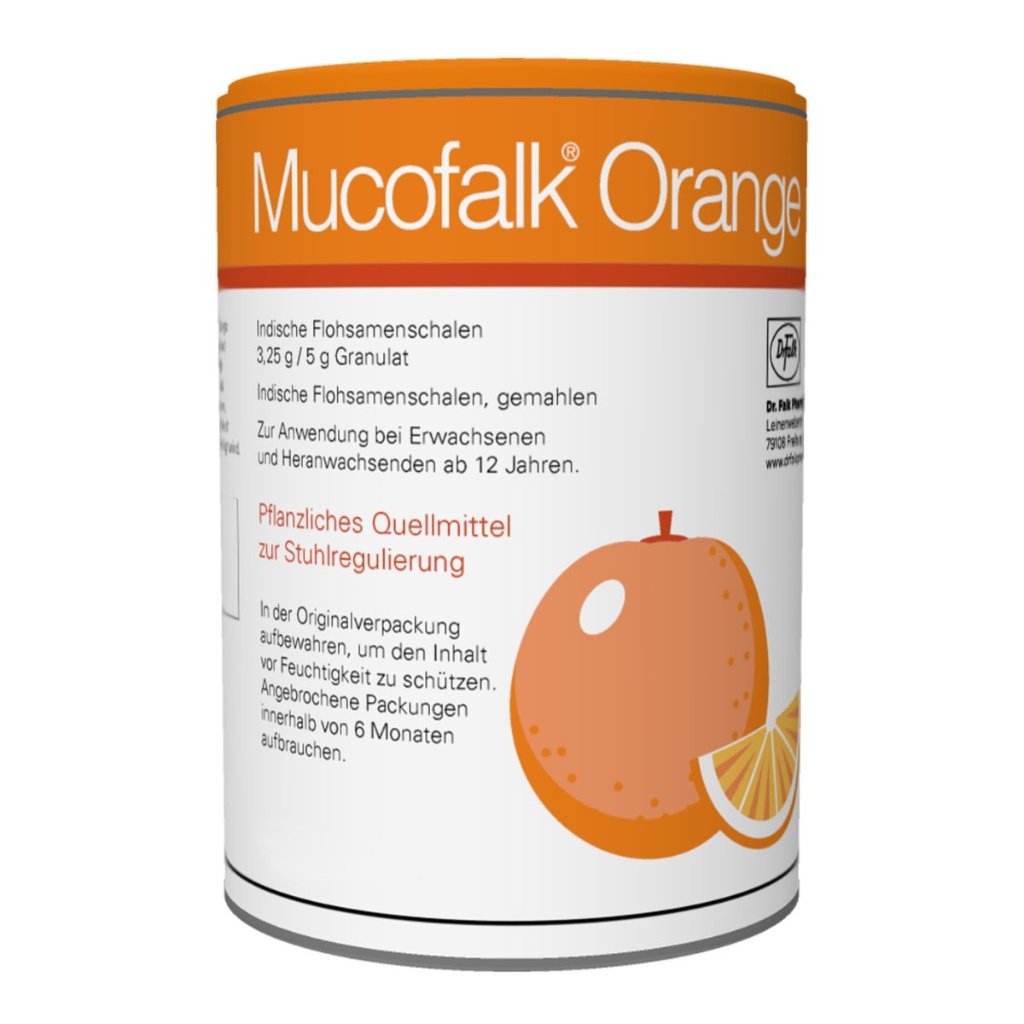 Mucofalk Orange, Granulat in der Dose, 300 g, Flohsamenschalen