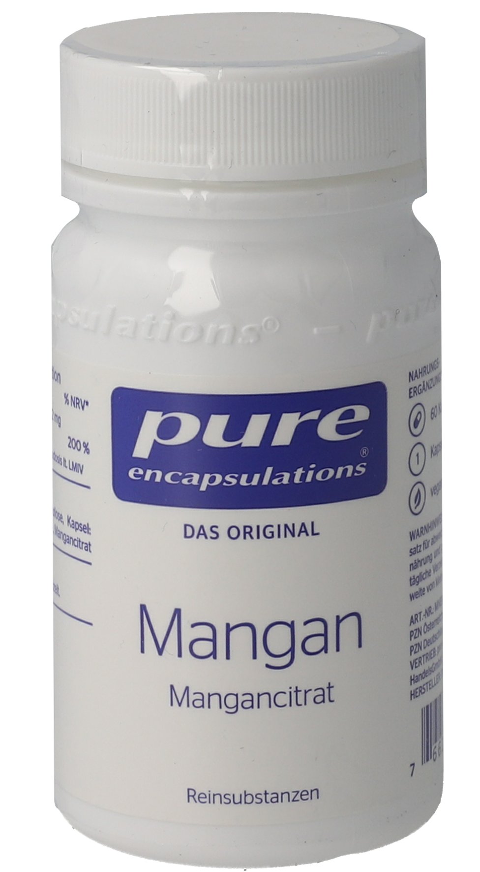 PURE ENCAPSULATIONS Mangan Mangancitrat Kapseln