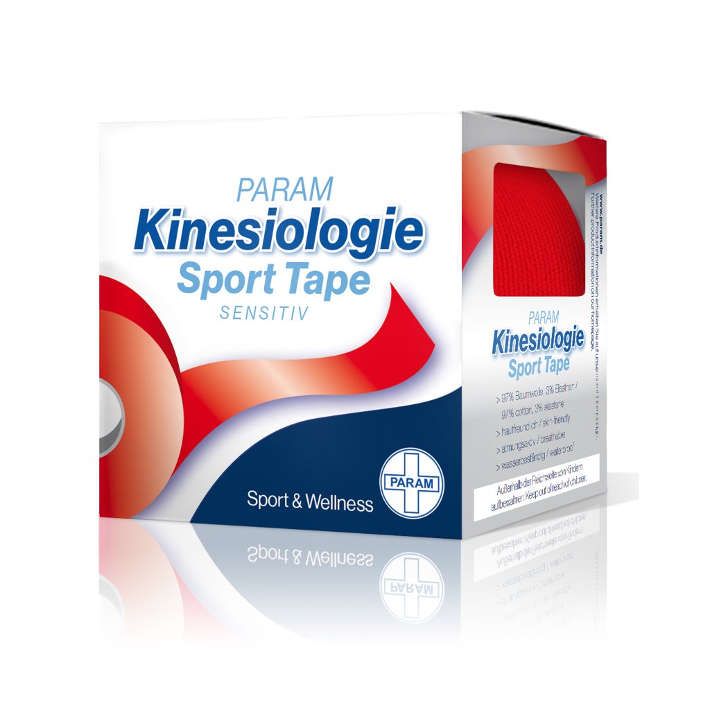 PARAM Kinesiologie Sport Tape, 5 cm x 5 m, rot
