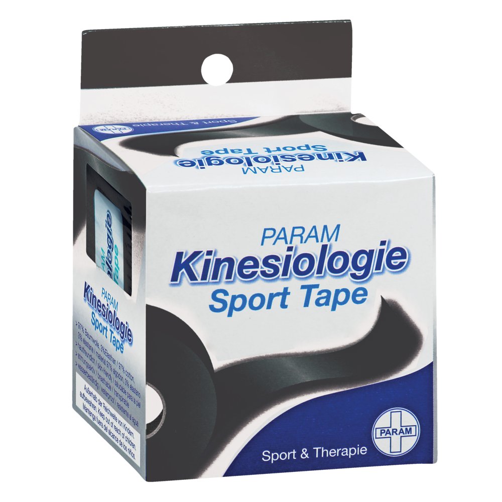 PARAM Kinesiologie Sport Tape, 5 cm x 5 m, schwarz