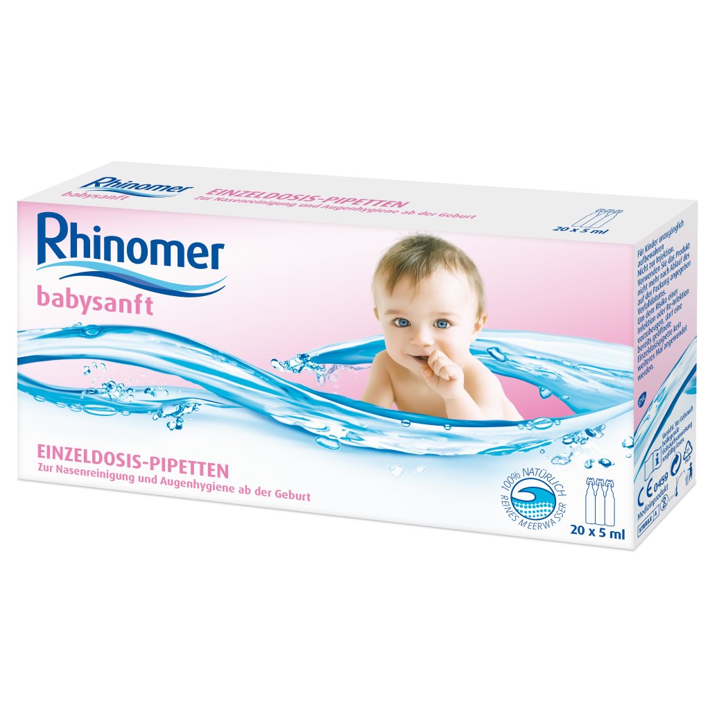 Rhinomer babysanft – isotones Meerwasser, 20 x 5 ml Einzeldosispipetten