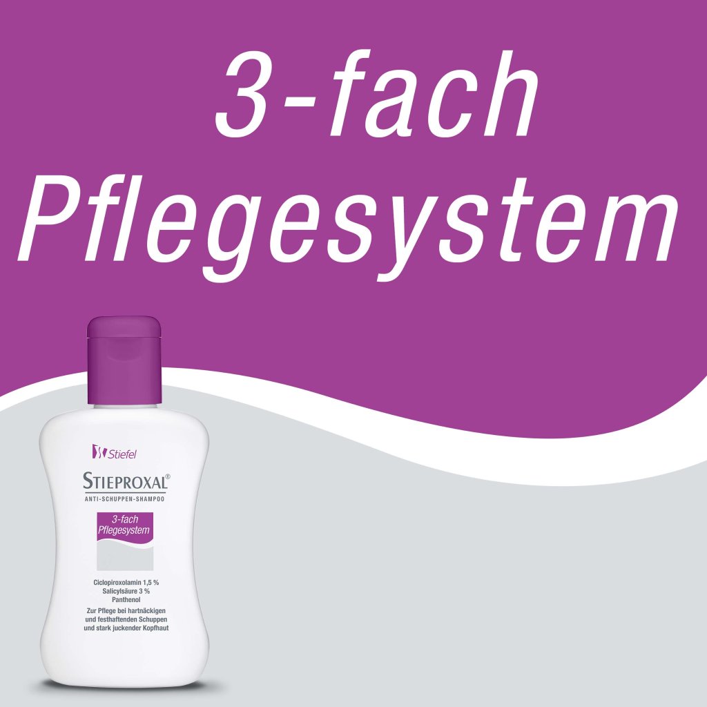 Stieproxal 3-fach Pflegesystem, Ciclopiroxolamin, Salicylsäure & Panthenol, 100 ml