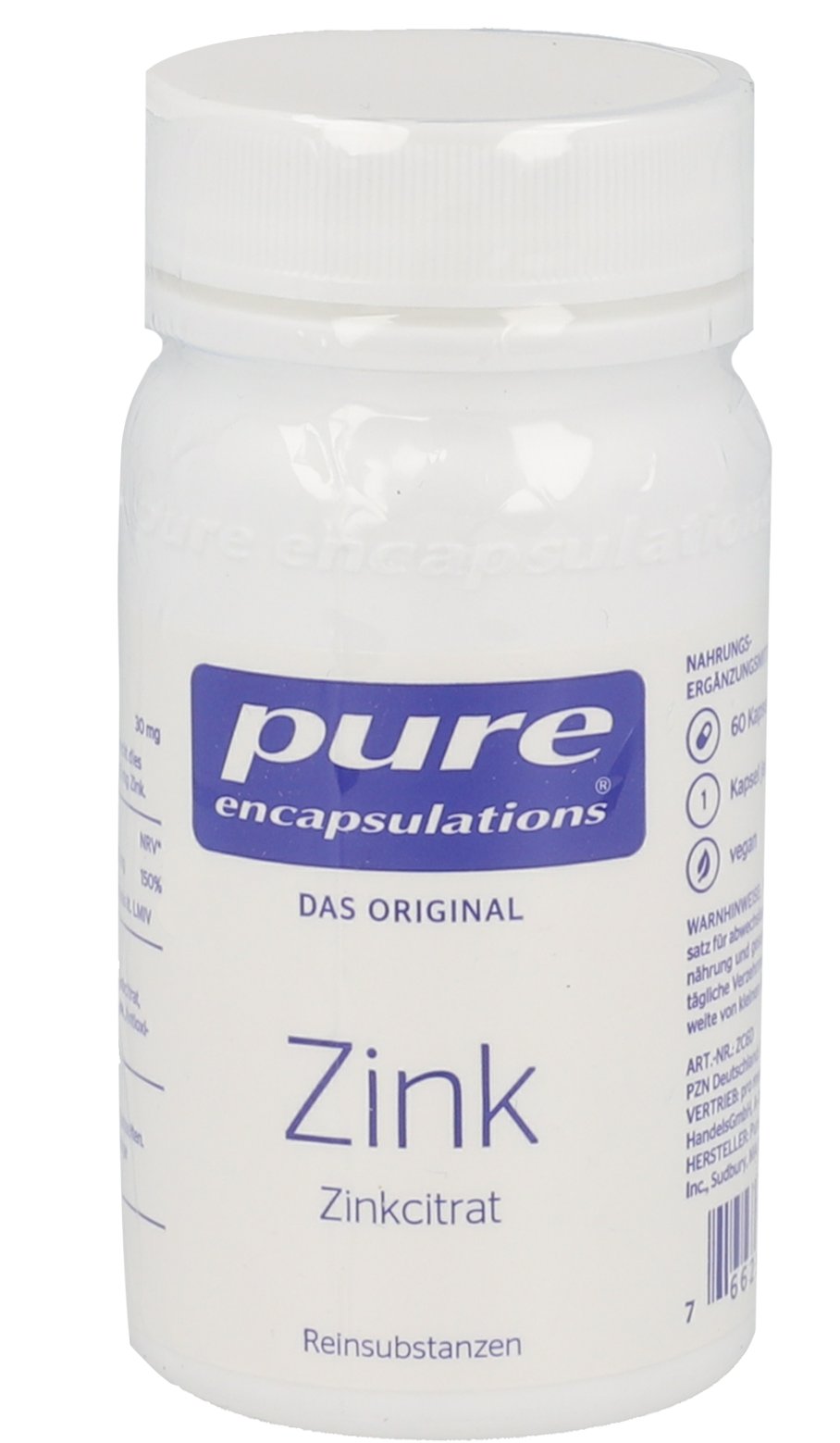 PURE ENCAPSULATIONS Zink Zinkcitrat Kapseln