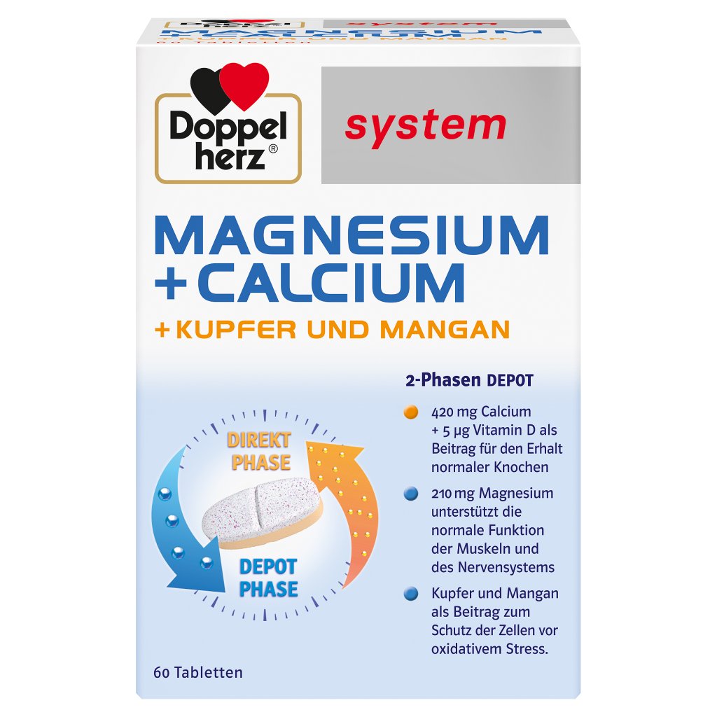 Doppelherz system Magnesium + Calcium + Kupfer und Mangan