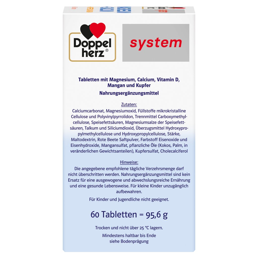 Doppelherz system Magnesium + Calcium + Kupfer und Mangan