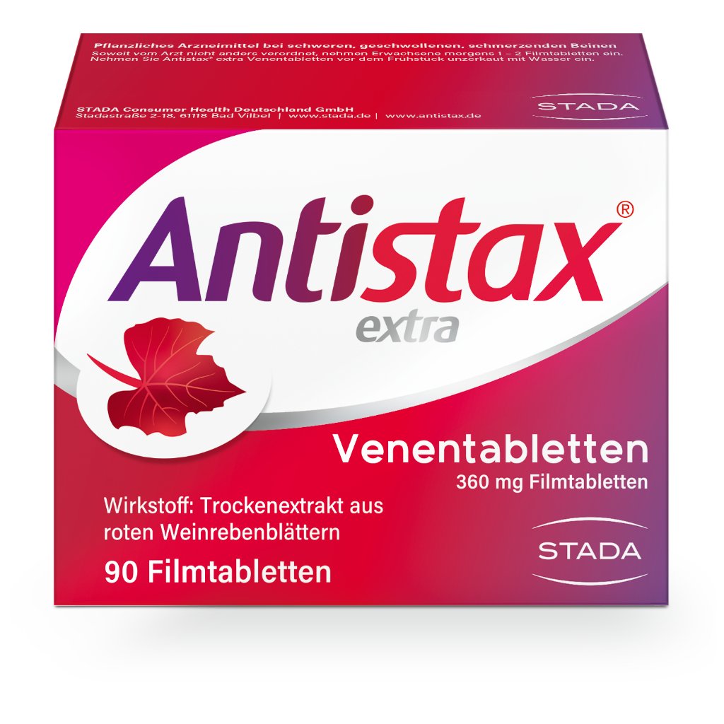 Antistax® extra Venentabletten, bei müden, schweren Beinen, Venenschwäche & Krampfadern