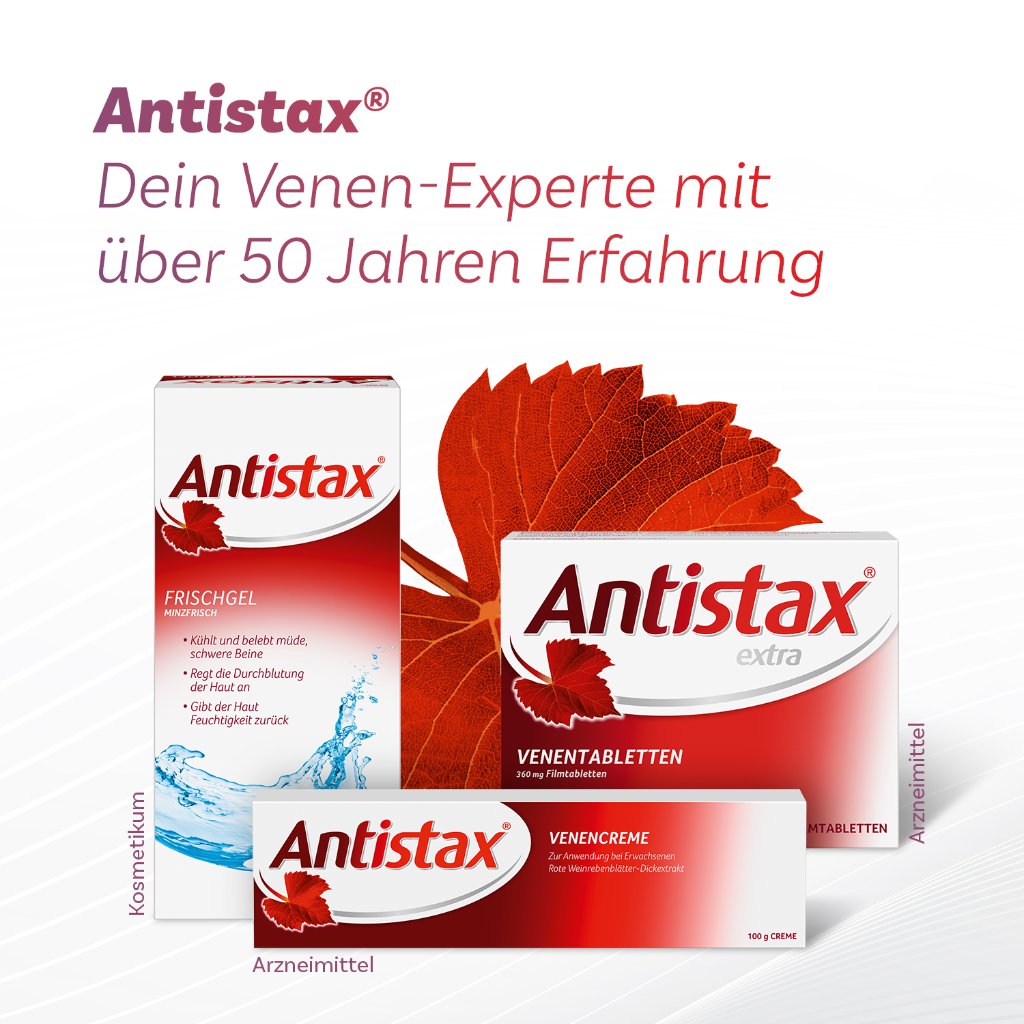 Antistax® extra Venentabletten, bei müden, schweren Beinen, Venenschwäche & Krampfadern