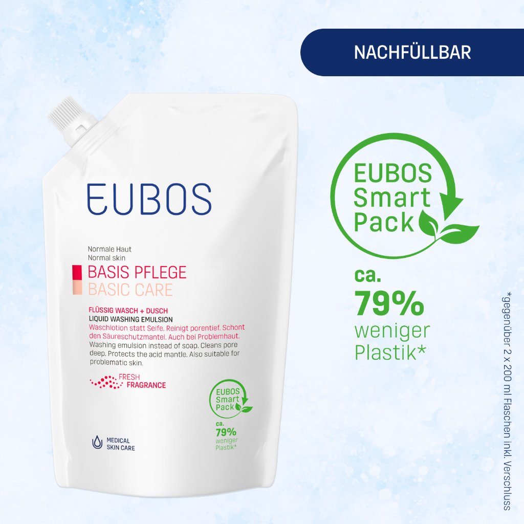 BASIS PFLEGE FLÜSSIG WASCH + DUSCH, ROT, DOSIERSPENDER