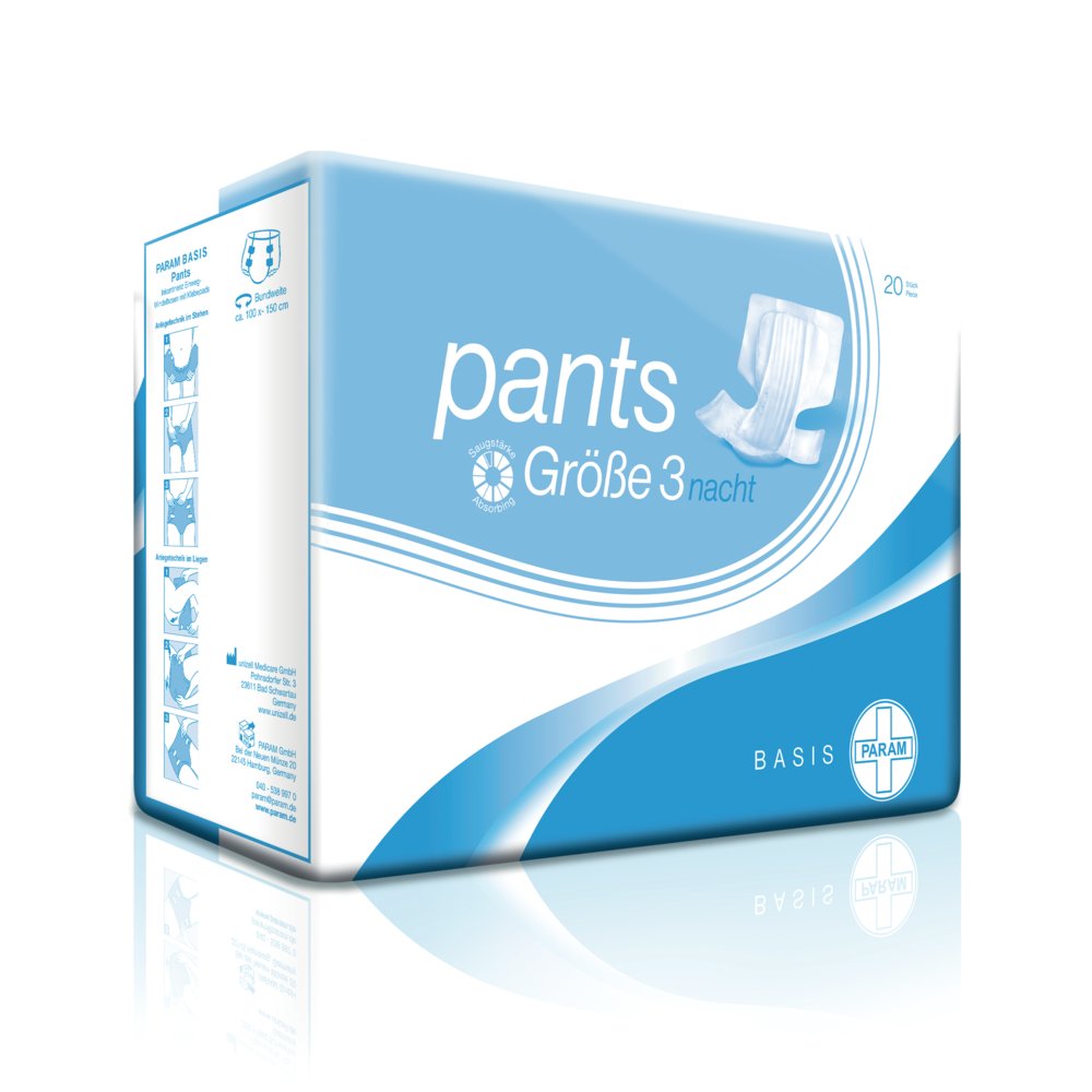 PARAM BASIS Pants Nacht, Größe 3, Bundweite: 100 - 150 cm, 20 Stück