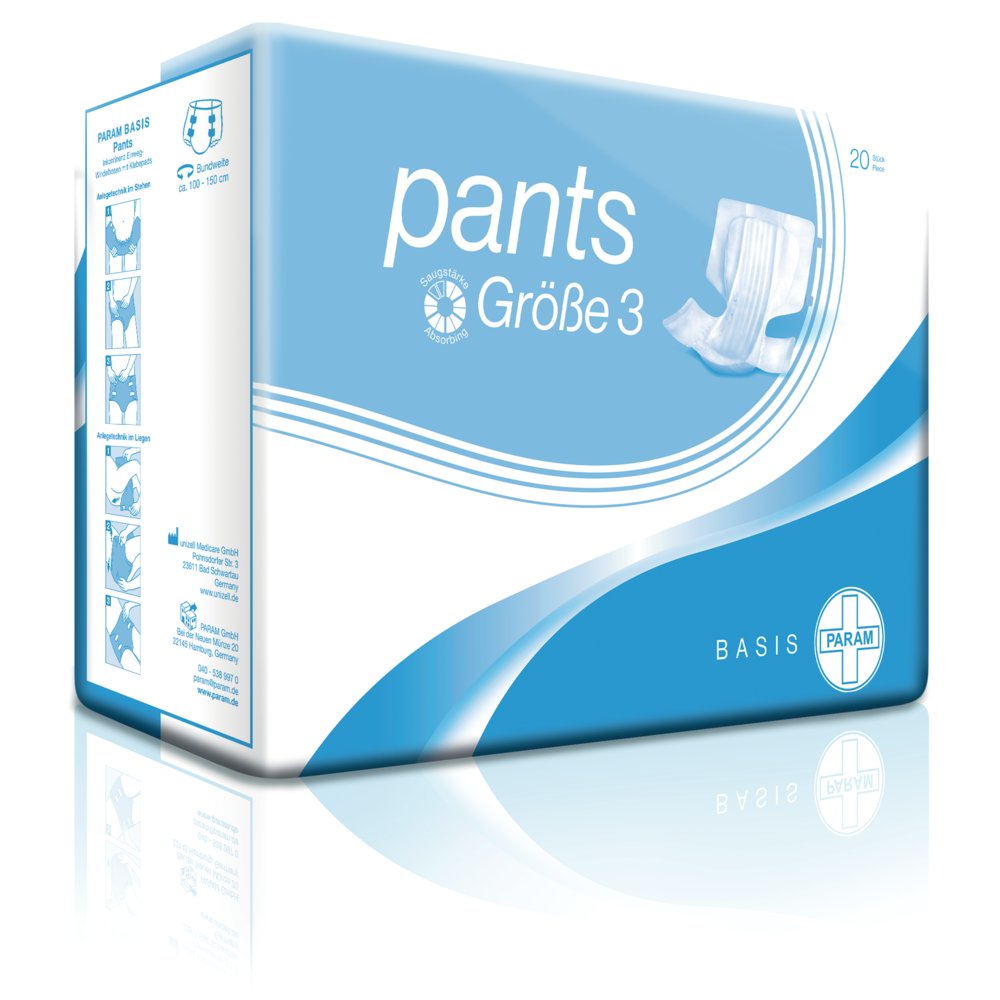 PARAM BASIS Pants, Größe 3, Bundweite: 100 - 150 cm, 20 Stück