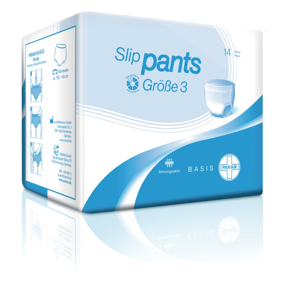 PARAM BASIS Slip-Pants, Größe 3, Bundweite: 100 - 145 cm, 14 Stück