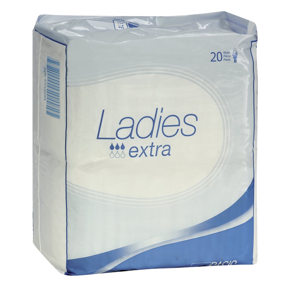 PARAM BASIS Ladies Extra Inkontinenz-Einlage, 16 x 31 cm, 20 Stück