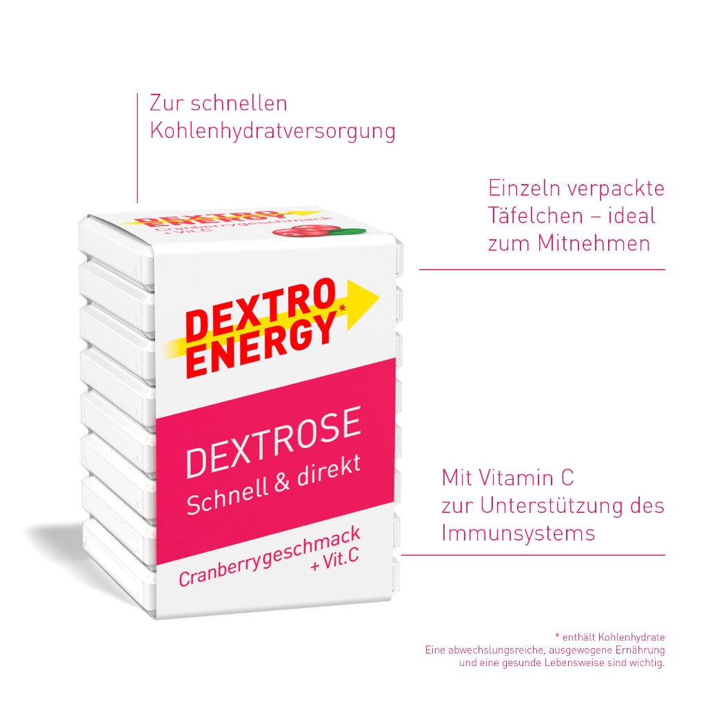 DEXTRO ENERGY Würfel Cranberry + Vitamin C