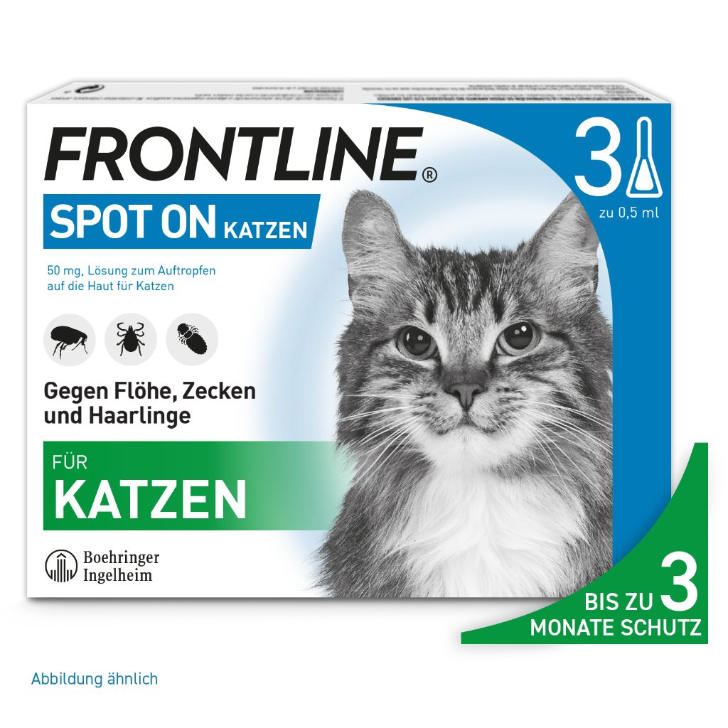 Frontline Spot on Floh- und Zeckenschutz f. Katzen 3 Pip.