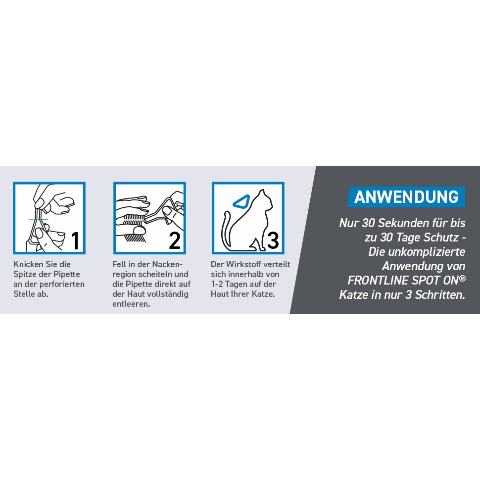 Frontline Spot on Floh- und Zeckenschutz f. Katzen 3 Pip.