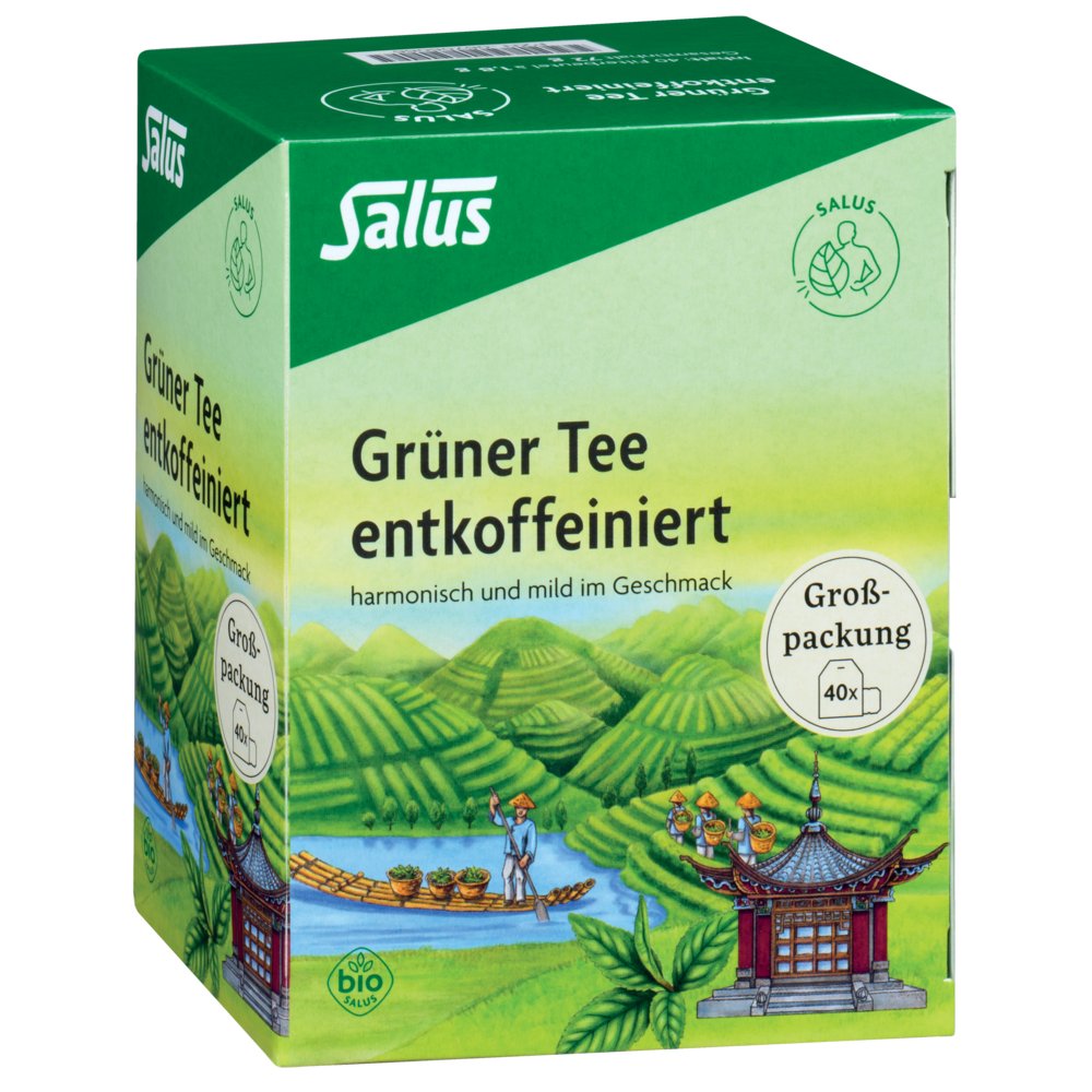 GRÜNER TEE entkoffeiniert Bio Salus Filterbeutel