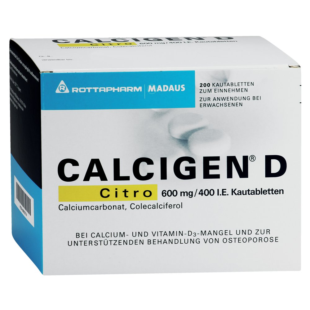 CALCIGEN D Citro 600 mg/400 I.E. Kautabletten