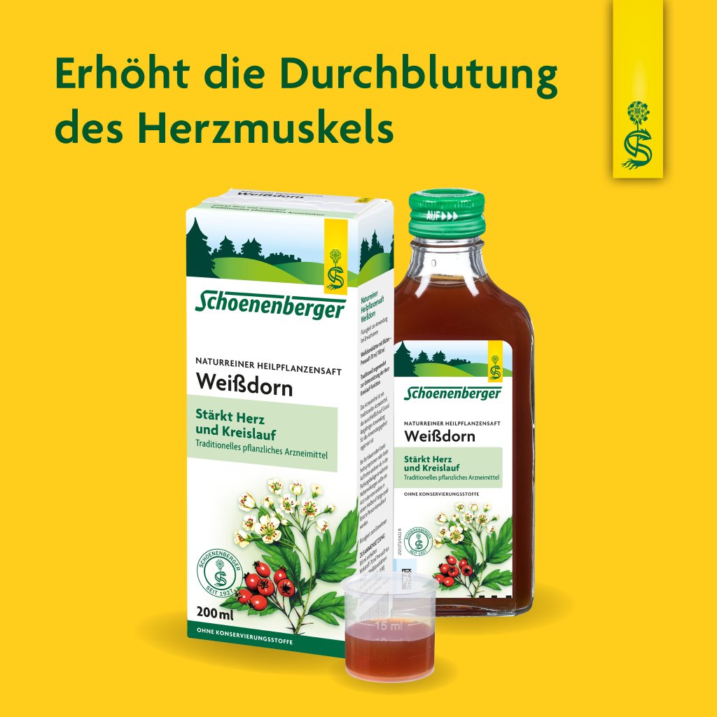 Schoenenberger naturreiner Heilpflanzensaft Weißdorn 3er Pack