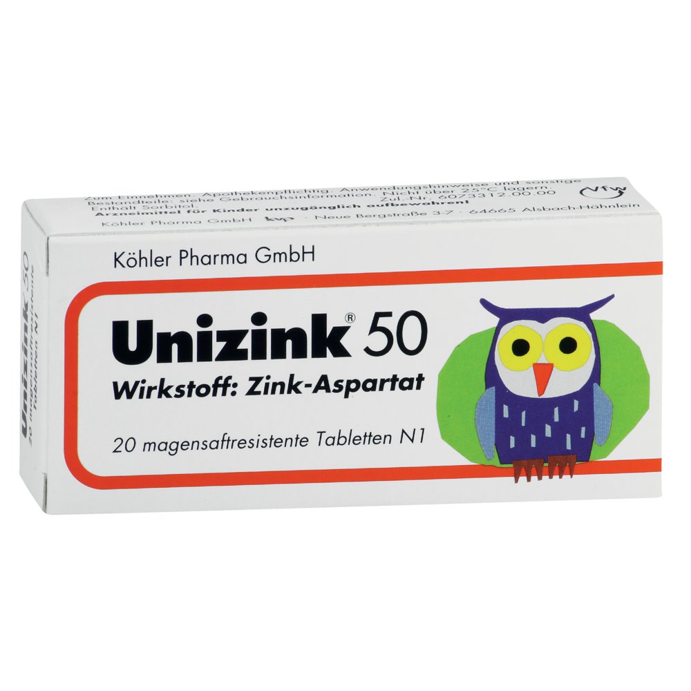 UNIZINK 50 magensaftresistente Tabletten