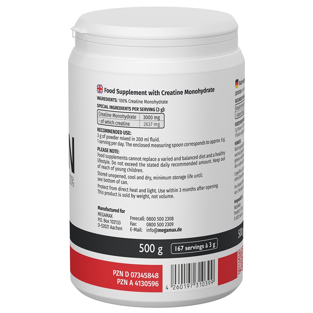 KREATIN MONOHYDRAT 100% Megamax Pulver
