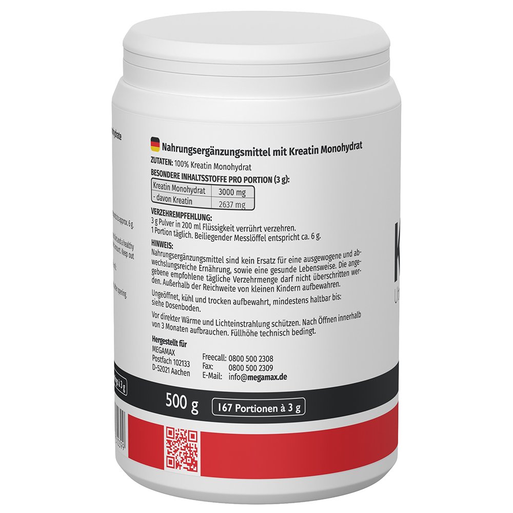 KREATIN MONOHYDRAT 100% Megamax Pulver