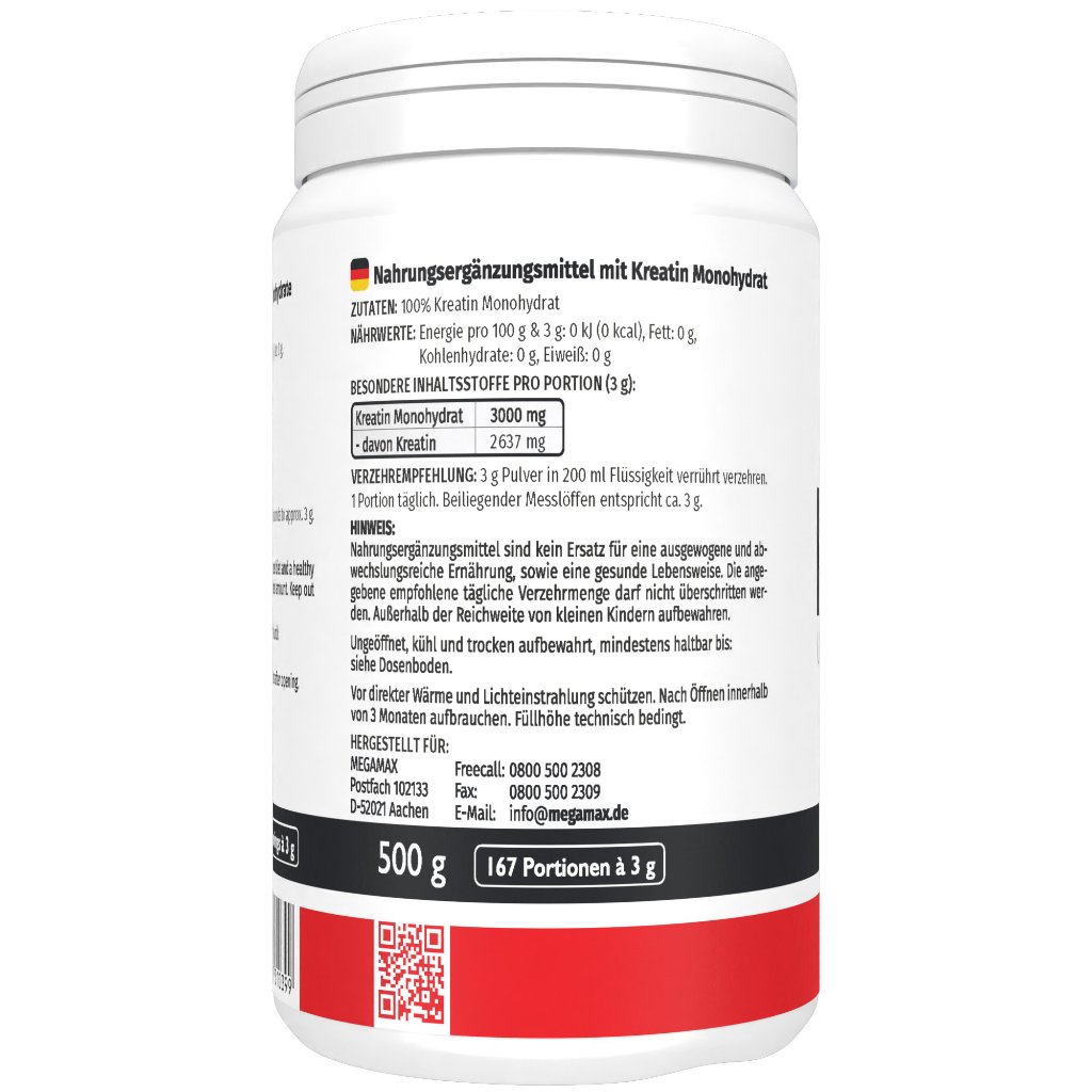KREATIN MONOHYDRAT 100% Megamax Pulver