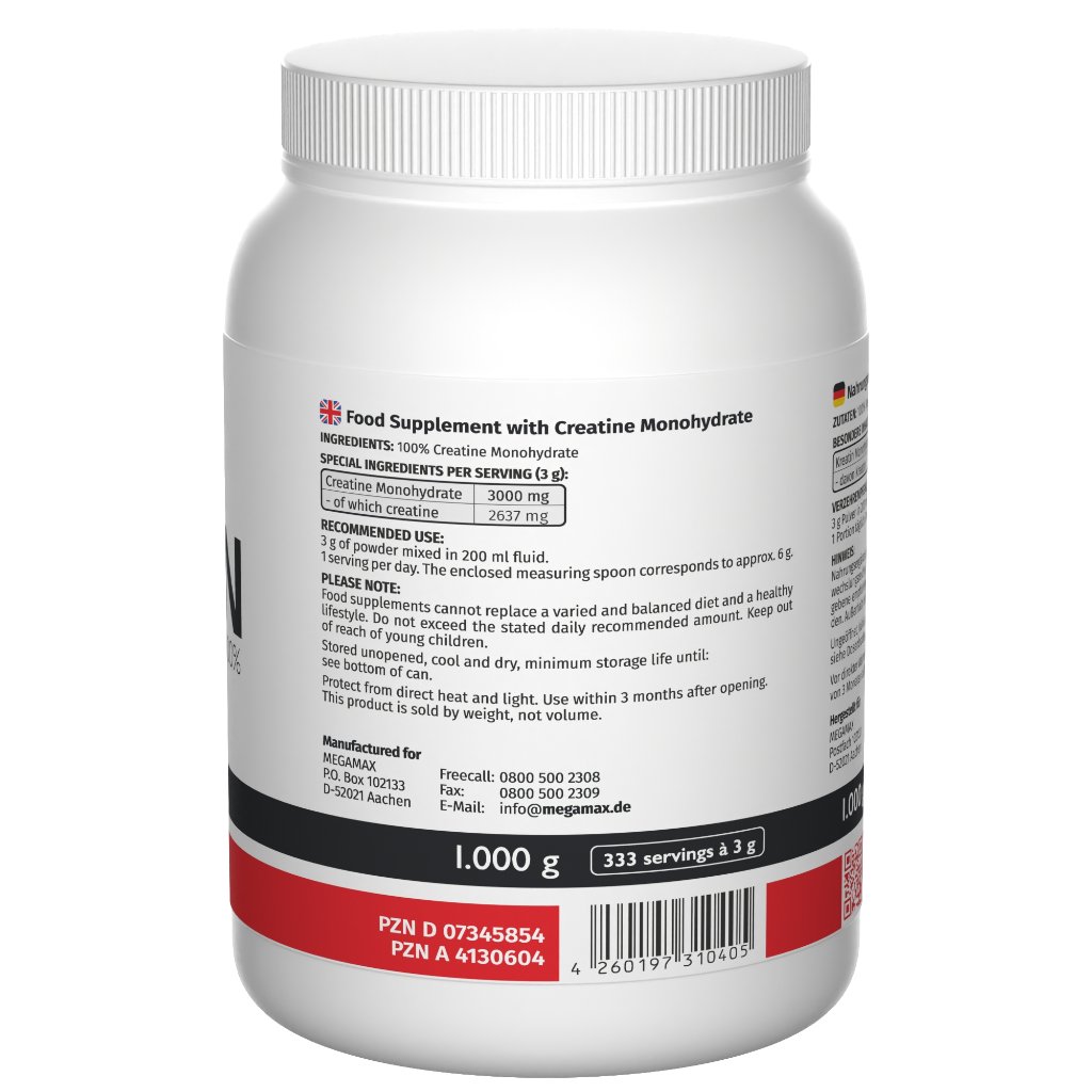 KREATIN MONOHYDRAT 100% Megamax Pulver