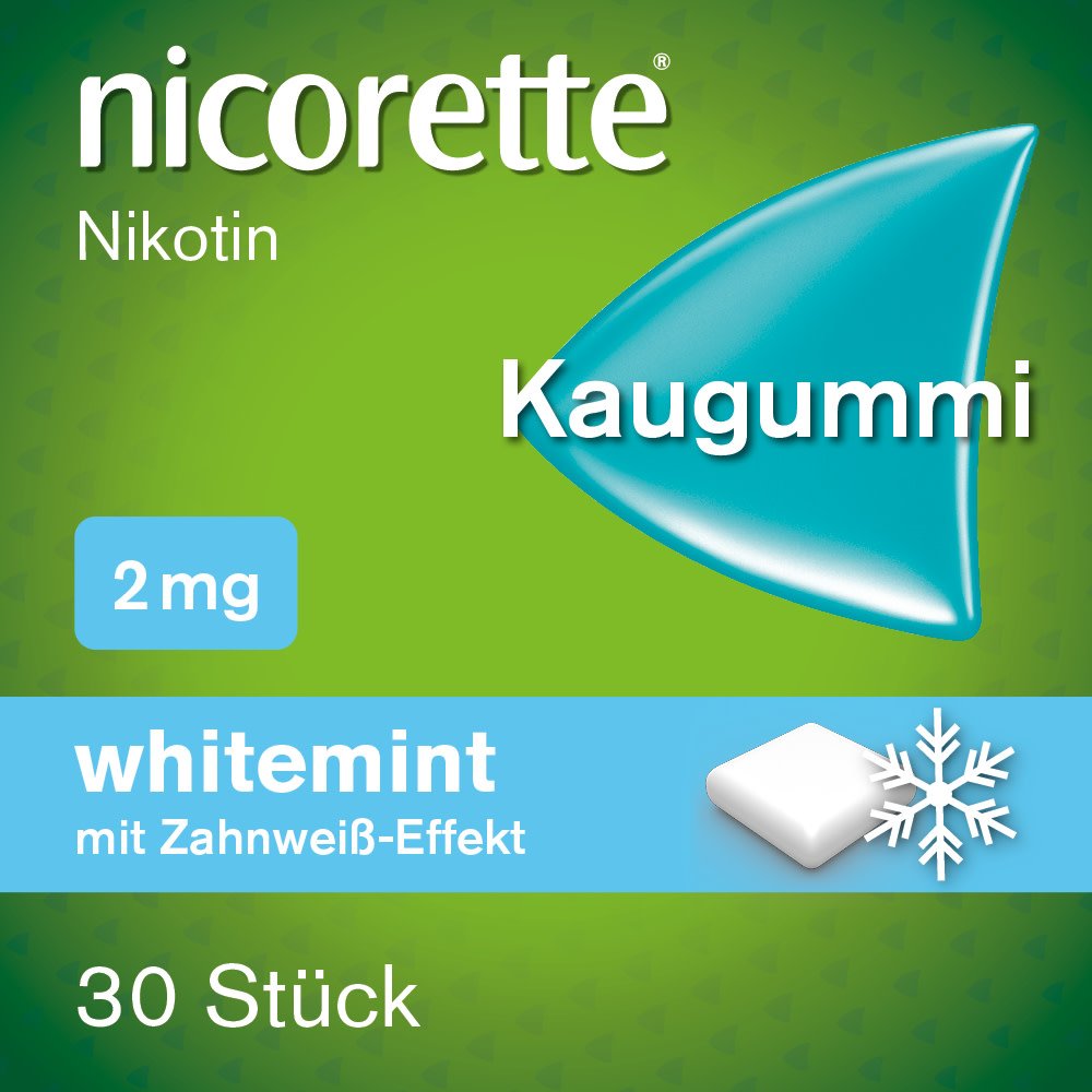 nicorette® Kaugummi 2 mg whitemint zur Raucherentwöhnung