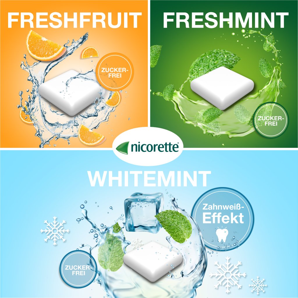 nicorette® Kaugummi 4 mg whitemint zur Raucherentwöhnung