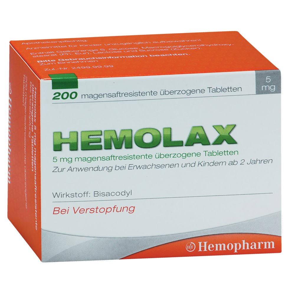 HEMOLAX 5 mg magensaftresistente überzogene Tabl.