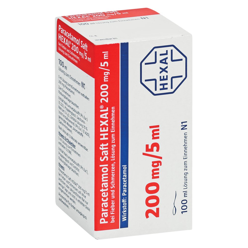 PARACETAMOL Saft HEXAL 200 mg/5 ml b.Fieb.u.Schme.
