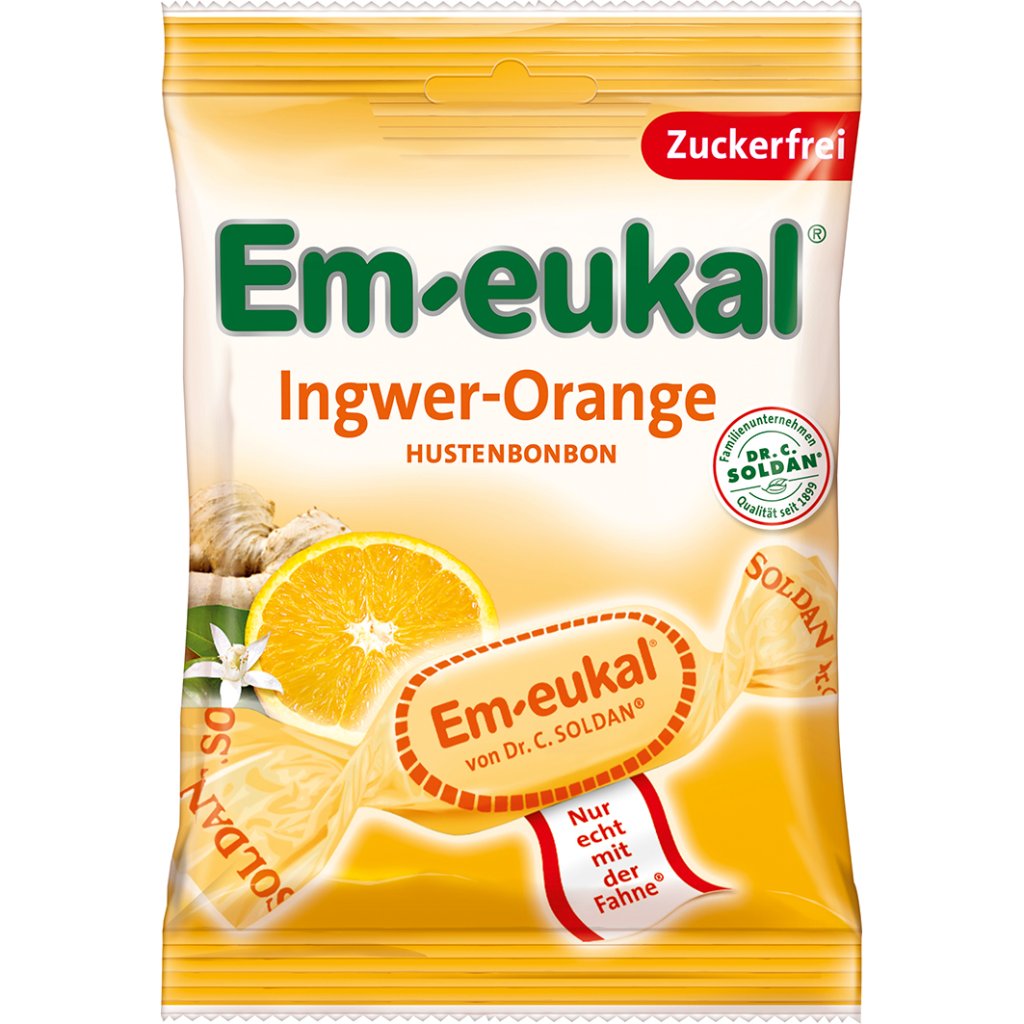 EM-EUKAL Bonbons Ingwer Orange zuckerfrei