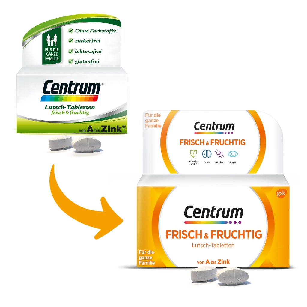 Centrum® Frisch & Fruchtig, Vitamin C, Vitamin D, Zink, Spurenelemente, 60 St.