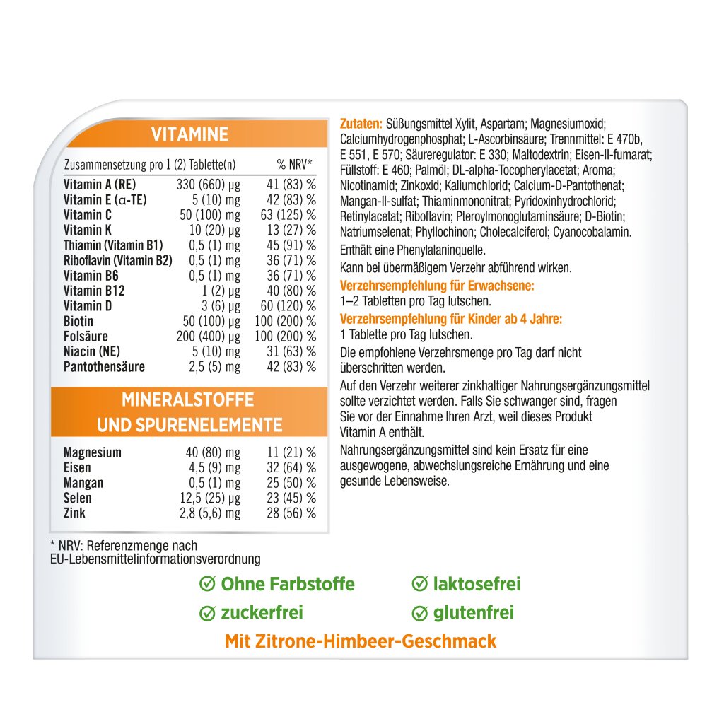Centrum® Frisch & Fruchtig, Vitamin C, Vitamin D, Zink, Spurenelemente, 60 St.