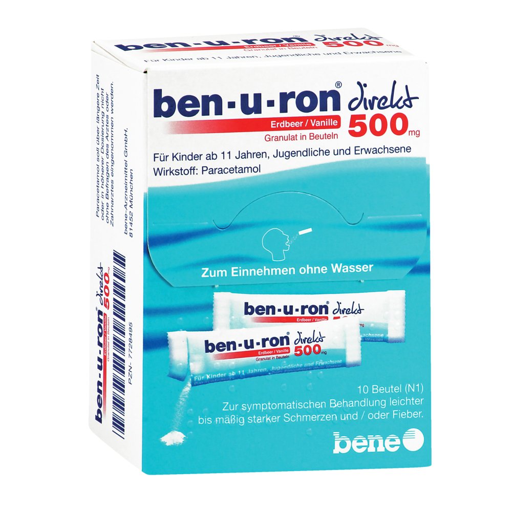 BEN-U-RON direkt 500 mg Granulat Erdbeer/Vanille