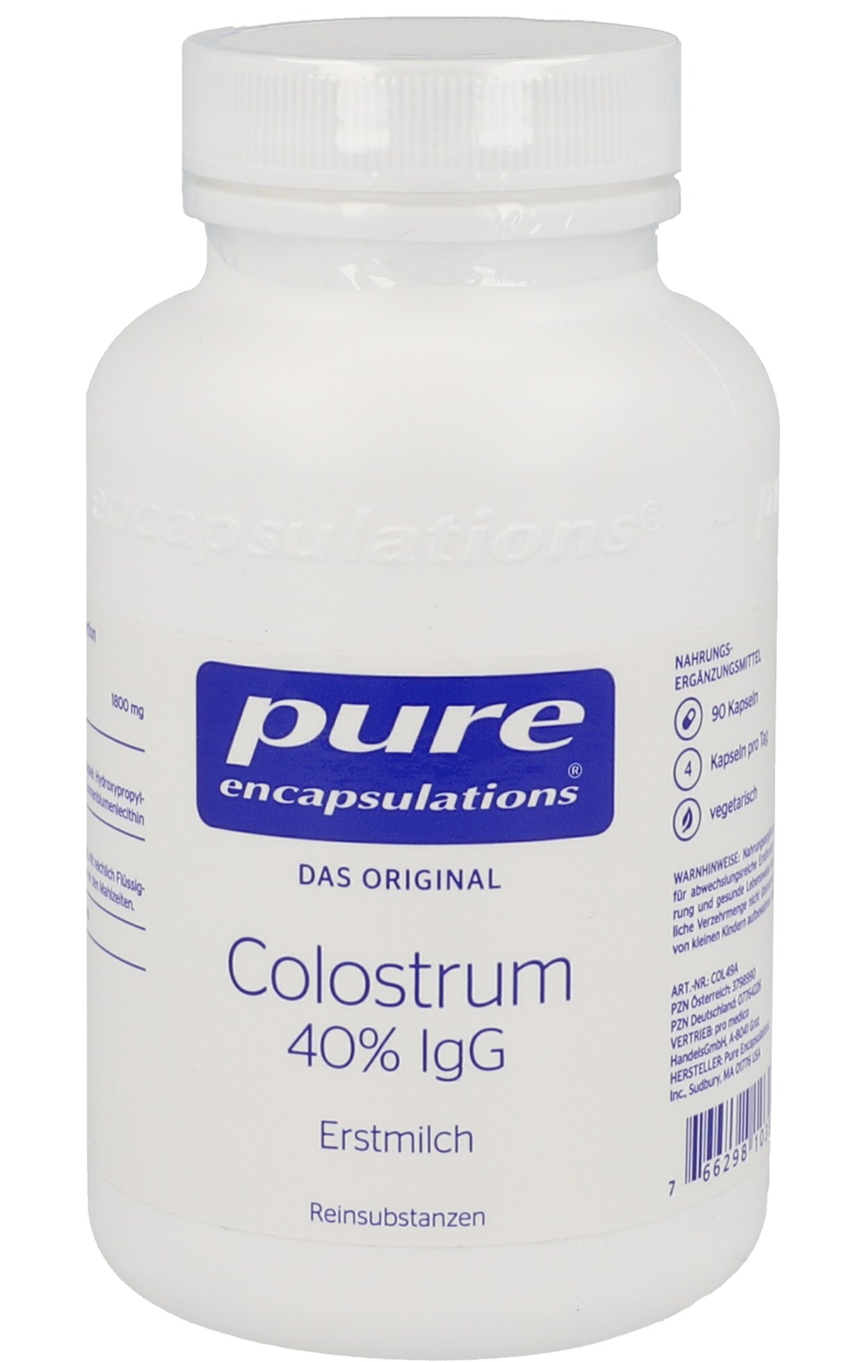 PURE ENCAPSULATIONS Colostrum 40% IgG Kapseln