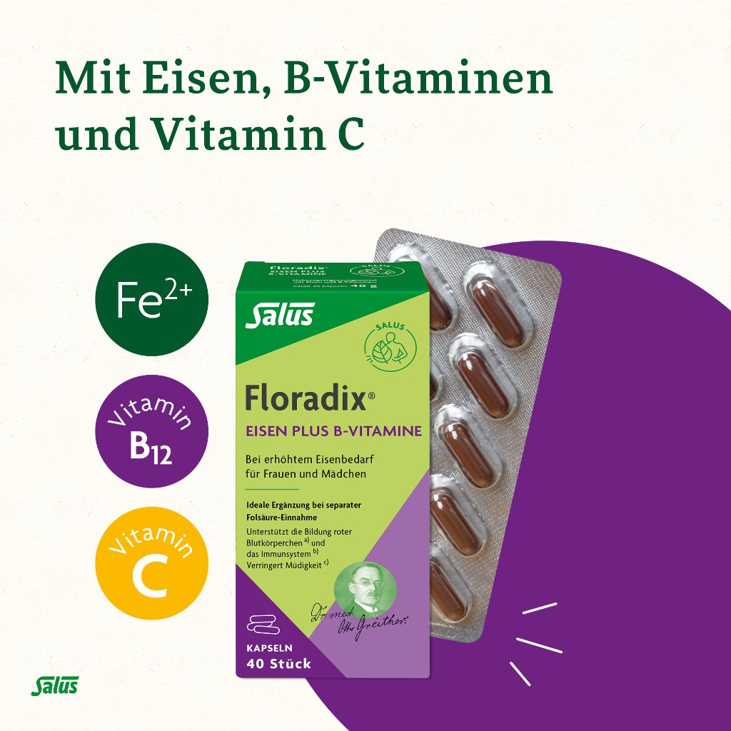 Floradix Eisen plus B-Vitamine Kapseln