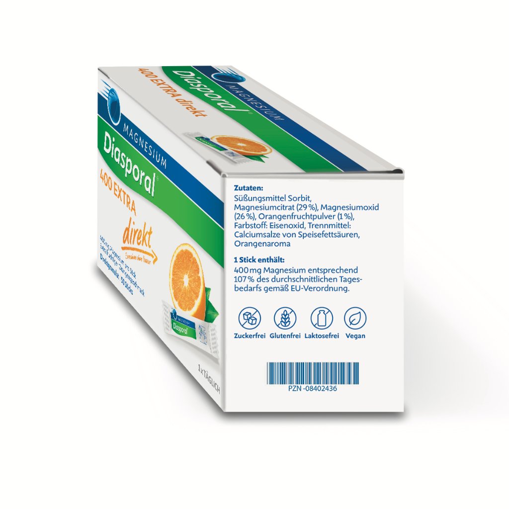Magnesium-Diasporal® 400 EXTRA direkt Direktgranulat, 50 Sticks