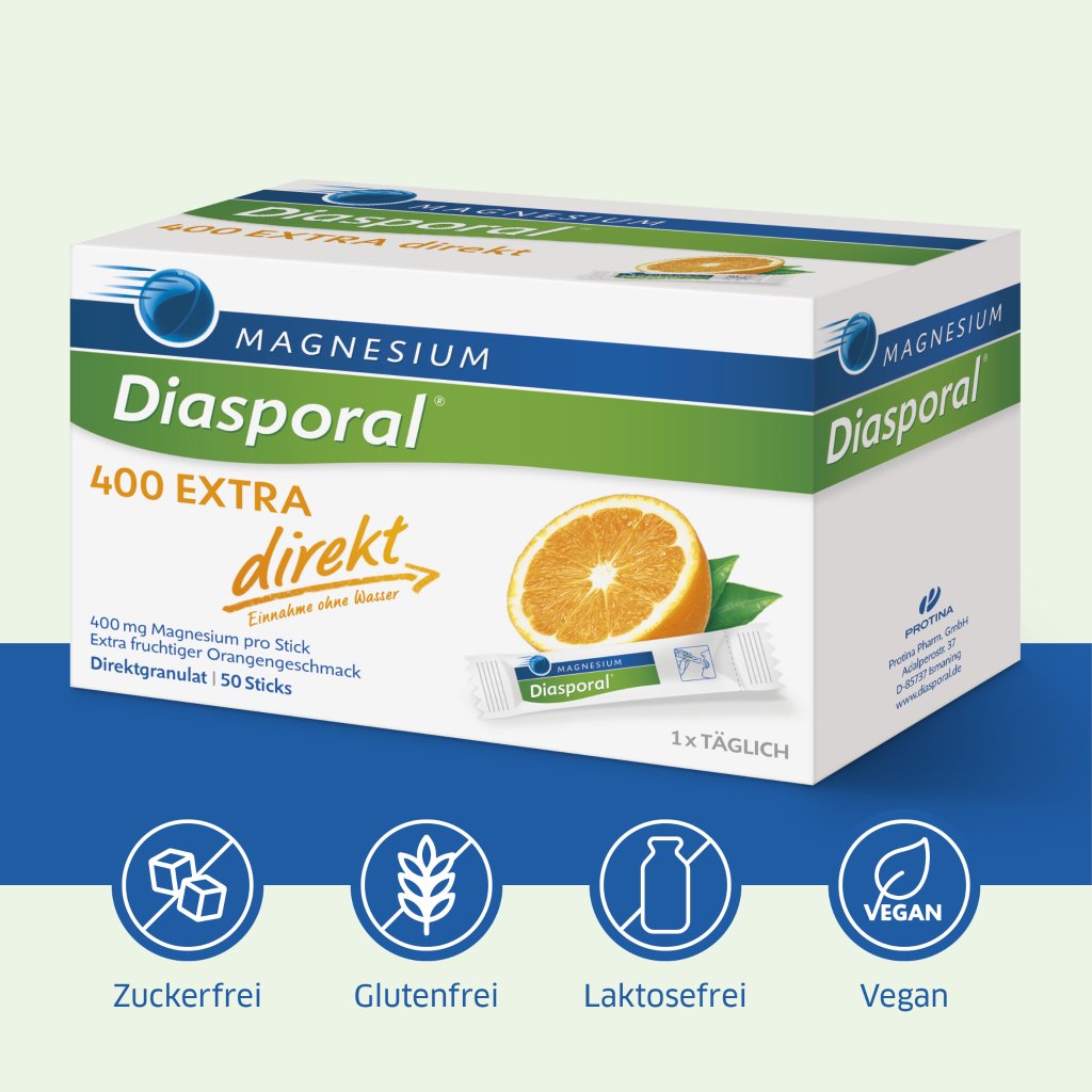 Magnesium-Diasporal® 400 EXTRA direkt Direktgranulat, 50 Sticks