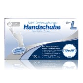 PARAM Einweg-Handschuhe aus Nitril, puderfrei, weiß, Größe L, 100 Stück