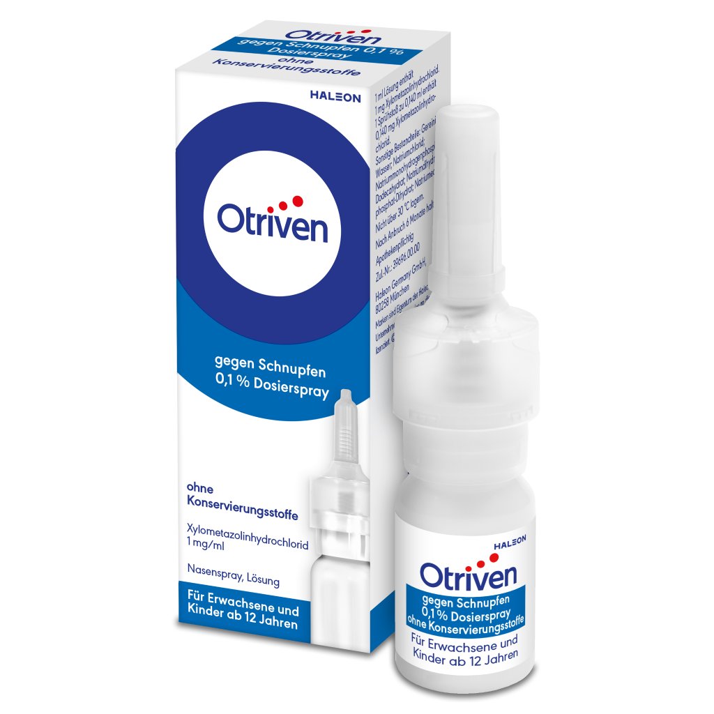 Otriven gegen Schnupfen 0,1 % Nasenspray ohne Konservierungsstoffe, 10 ml