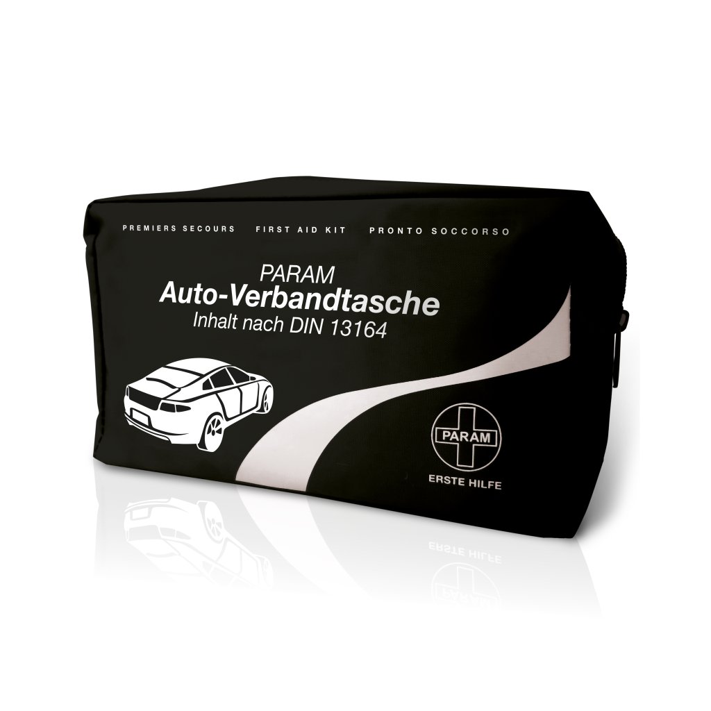 PARAM KFZ-Verbandtasche mit Reißverschluss, 24 x 13 x 5 cm, nach DIN 13164-Norm