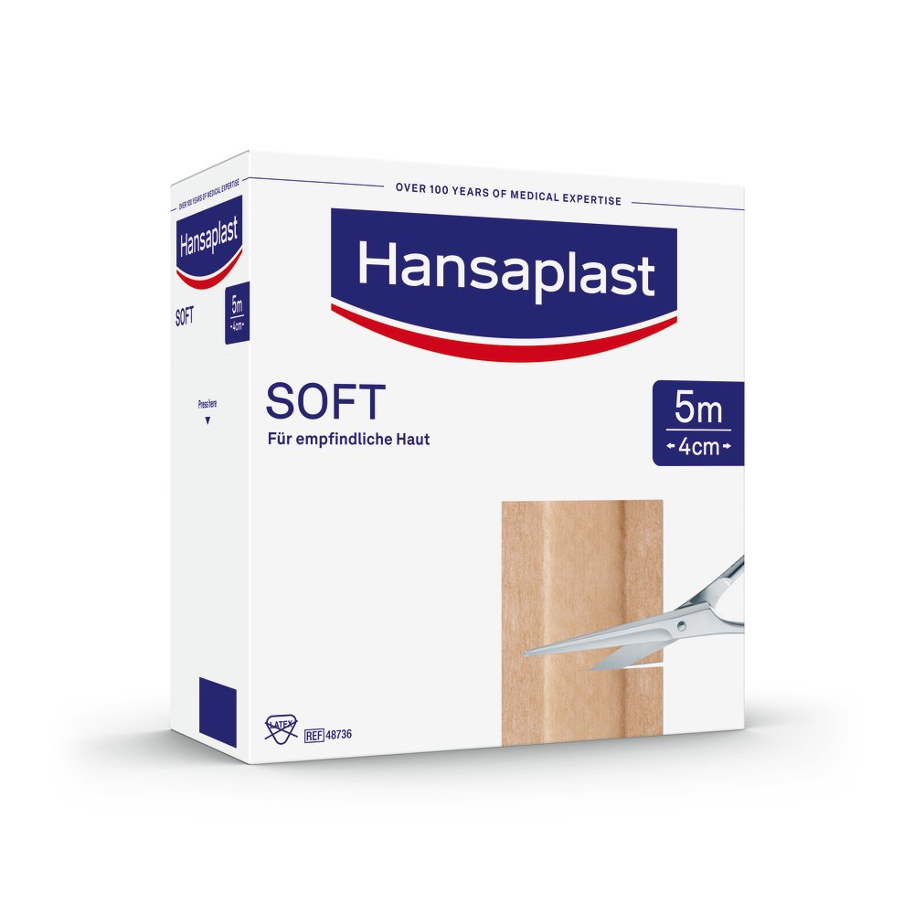 HANSAPLAST Soft Pflaster 4 cmx5 m Rolle