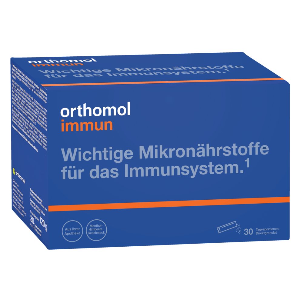 ORTHOMOL Immun Direktgranulat Himbeer/Menthol