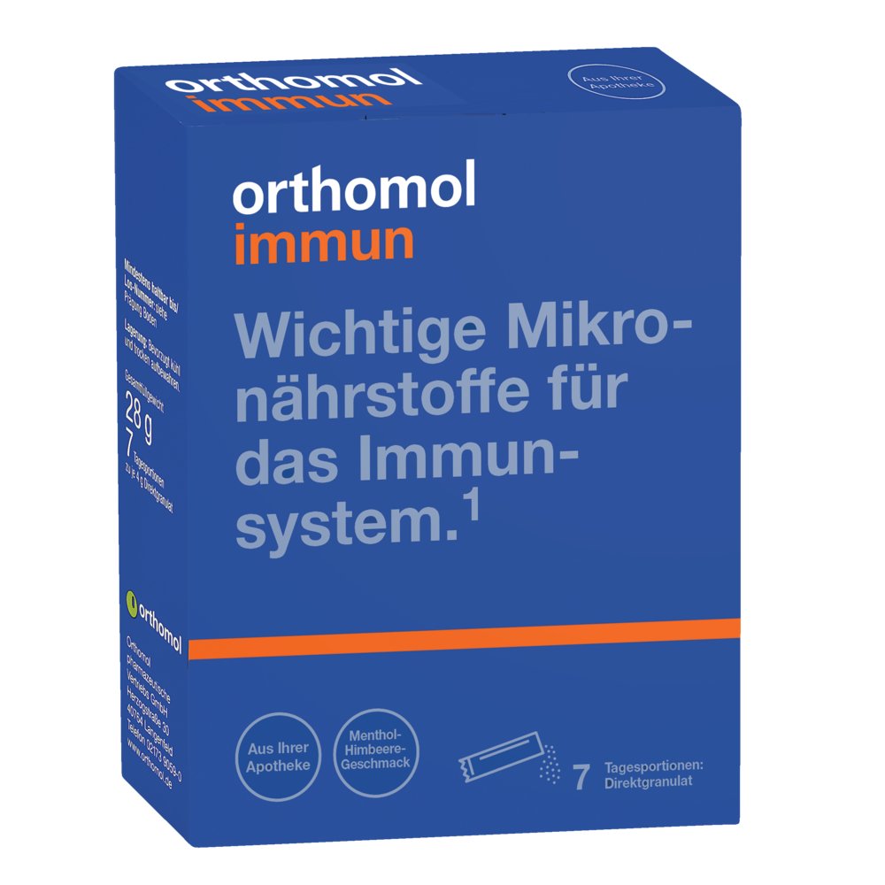 ORTHOMOL Immun Direktgranulat Himbeer/Menthol