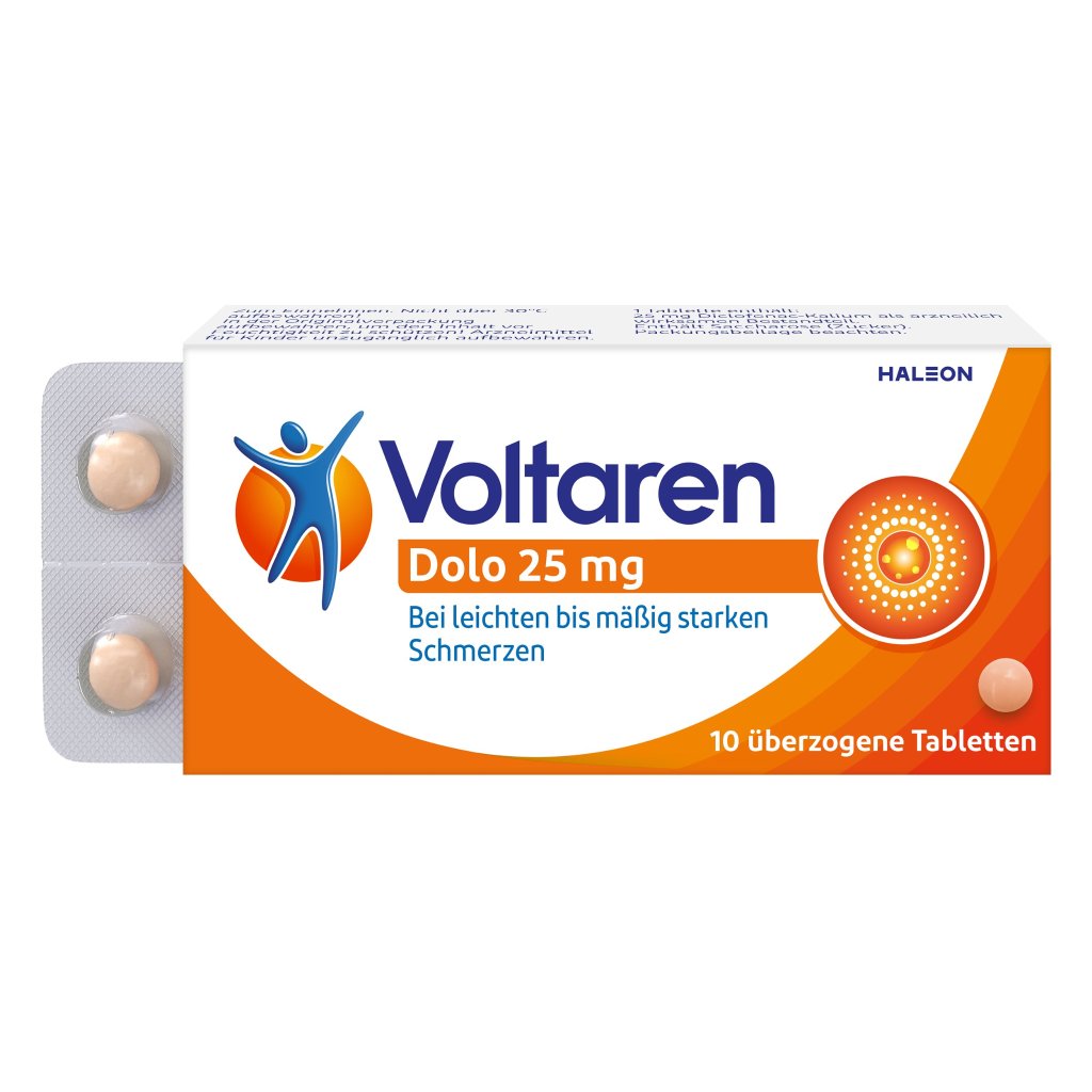 Voltaren Dolo 25mg Tabletten, Schmerztabletten gegen Rückenschmerzen 10 St.